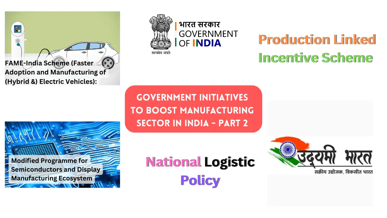 Government Policies To Grow Manufacturing Sector In India -Part 2